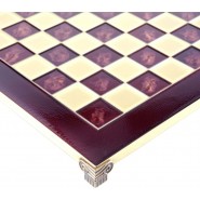 Manopoulos Classic Χειροποίητη Σκακιέρα Μπρούτζινη 28x28cm Μπορντό Χρ΄ώμα