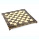 Manopoulos Classic Χειροποίητη Σκακιέρα Μπρούτζινη 36x36cm Καφέ Χρώμα Σκάκι-Τάβλι