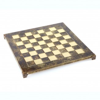 Manopoulos Classic Χειροποίητη Σκακιέρα Μπρούτζινη 44x44cm Καφέ Χρ΄ώμα