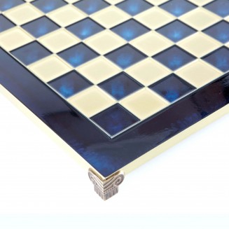 Manopoulos Classic Χειροποίητη Σκακιέρα Μπρούτζινη 44x44cm Μπλε Χρ΄ώμα