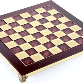 Manopoulos Classic Χειροποίητη Σκακιέρα Μπρούτζινη 44x44cm Μπορντό Χρ΄ώμα