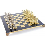 Manopoulos  Χειροποίητο Σκάκι Μεταλλικό με Πιόνια Τοξότες και σκακιέρα 44x44cm S10BLU