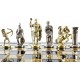 Manopoulos  Χειροποίητο Σκάκι Μεταλλικό με Πιόνια Τοξότες και σκακιέρα 44x44cm S10BLU Σκάκι-Τάβλι