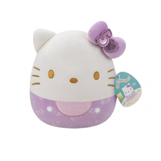 Λούτρινο Squishmallows Hello Kitty 50th Anniversary-Ανάγλυφος Φιόγκος Μωβ 20 εκ. Jazwares Λούτρινα-Φιγούρες
