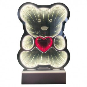 Διακοσμητικό Φωτιστικό Lights LED 3D Illusion Αρκουδάκι με καρδιά 19cm