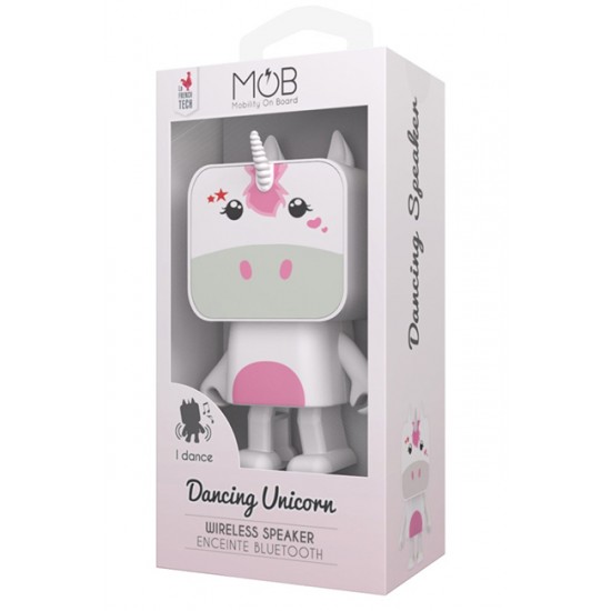 Mob Dancing Unicorn DA-01 Ηχείο Bluetooth 3W με Διάρκεια Μπαταρίας έως 4 ώρες Λευκό / Ροζ