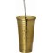 Ecolife Cup Ποτήρι Θερμός Ανοξείδωτο BPA Free 480ml Χρυσό με Καλαμάκι 33-BO-4008