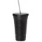 Ecolife Cup Ποτήρι Θερμός Ανοξείδωτο BPA Free 480ml Μαύρο με Καλαμάκι 33-BO-4000