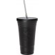Ecolife Cup Ποτήρι Θερμός Ανοξείδωτο BPA Free 480ml Μαύρο με Καλαμάκι 33-BO-4000