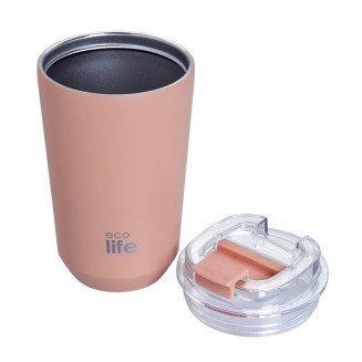 Ecolife Pure Κούπα Θερμός Ανοξείδωτο 360ml Pure Pink 33-BO-4123