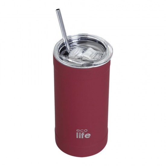 Ecolife Κούπα Θερμός 500ml Chili Pepper με Καλαμάκι 33-BO-4133