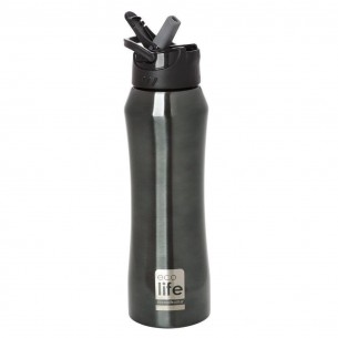 Μαύρος Θερμός 550ml Eσωτερικό καλαμάκι