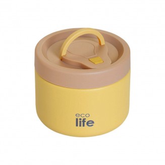 Δοχείο Φαγητού Θερμός Inox Κίτρινο 650ml 33-BO-9094 Ecolife