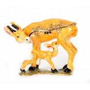 Διακοσμητική μινιατούρα-μπιζουτιέρα Ελαφίνα με Παιδί 53-56