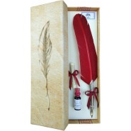 Πένα Μελάνης Φτερό Ανάγλυφη Μπορντό