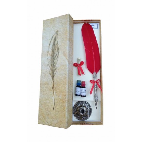 Πένα Μελάνης Μελανοδοχείο Μαργαρίτα Κόκκινη