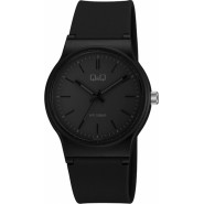 Q&Q Ανδρικό Ρολόι 38mm Μπαταρίας με Μαύρο Καουτσούκ Λουράκι VS50J017
