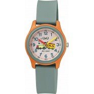 Q&Q Παιδικό Αναλογικό Ρολόι 32mm Train Γκρι VS59J008