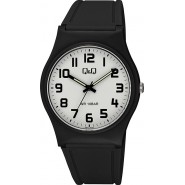 Q&Q Ανδρικό Ρολόι 40mm Μπαταρίας με Μαύρο Καουτσούκ Λουράκι VS42J001Y