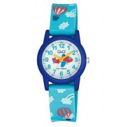 Q&Q Παιδικό Αναλογικό Ρολόι 31mm Γαλάζιο VR99J018 Αεροπλάνο