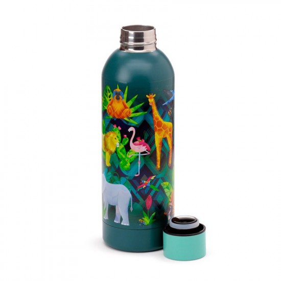 Puckator Μπουκάλι Θερμός Ανοξείδωτο 530ml Μαύρο Ζωϊκό Βασίλειο 530ml