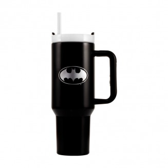 Pyramid International Batman Handled Tumbler Θερμός Ανοξείδωτο 1.2lt Γκρι με Καλαμάκι και Λαβή