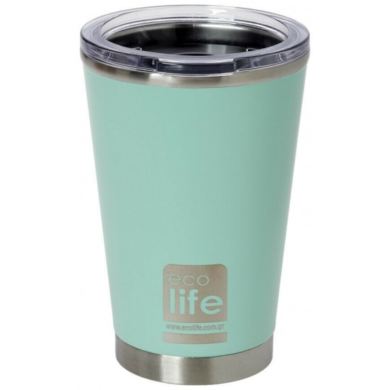 Ecolife Coffee Cup Ποτήρι Θερμός Ανοξείδωτο BPA Free 370ml Mint 33-BO-4109