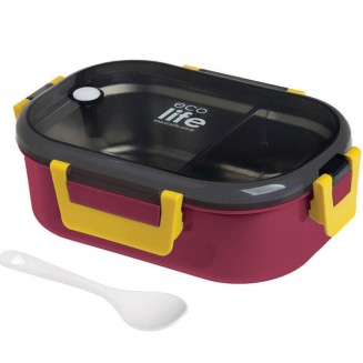 Deep Rose Φαγητοδοχείο 900ml Με Χώρισμα Ecolife