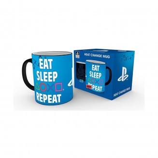Abysse Playstation - Eat Sleep Repeat Κούπα που αλλάζει με την ζέστη (320ml) (MGH0071)
