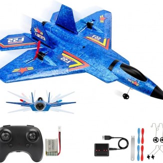 Τηλεκατευθυνόμενο μαχητικό F22 RC Jet 2.4GHz blue