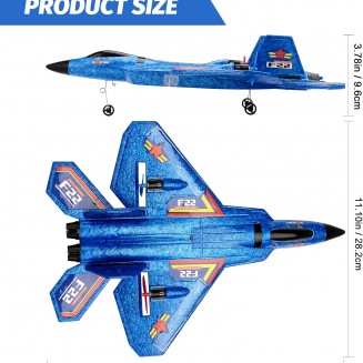 Τηλεκατευθυνόμενο μαχητικό F22 RC Jet 2.4GHz blue