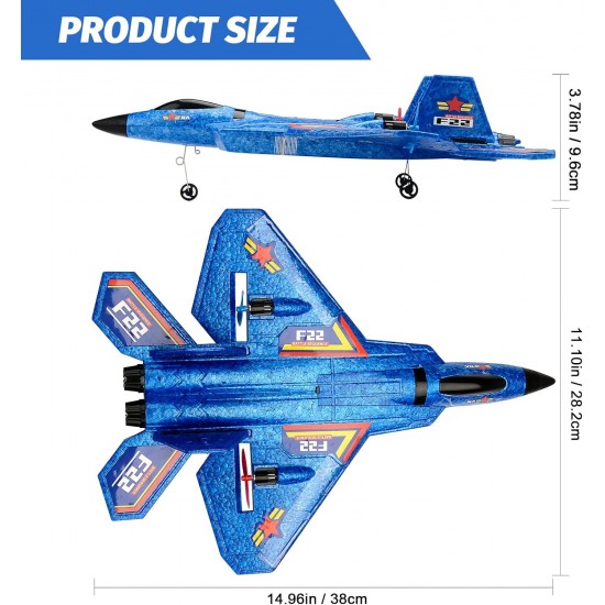 Τηλεκατευθυνόμενο μαχητικό F22 RC Jet 2.4GHz blue