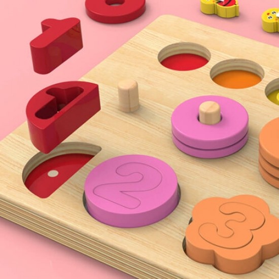 4 in 1 Wooden Rainbow Stacking Fishing Number Puzzle 4 in 1 Wooden Rainbow Stacking Fishing Number Puzzle