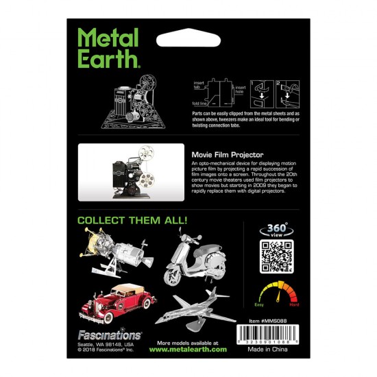 Movie Projector Metal Earth 3D Puzzle Fascinations