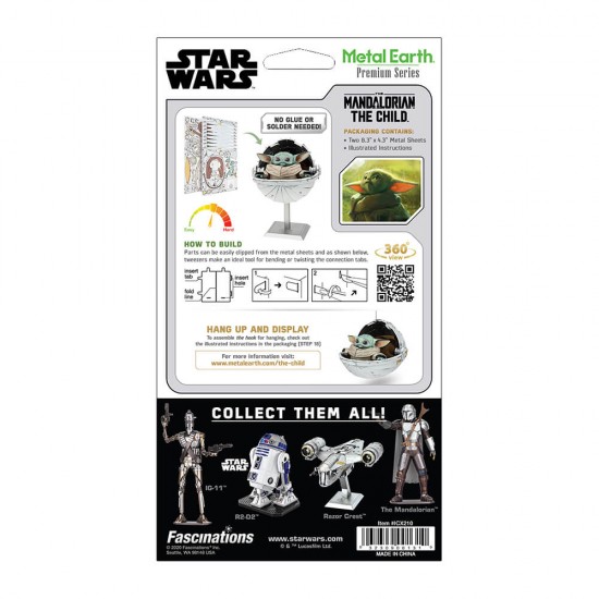 Mandalorian The Child Metal Earth Iconx 3D puzzle 3D Metal Puzzles