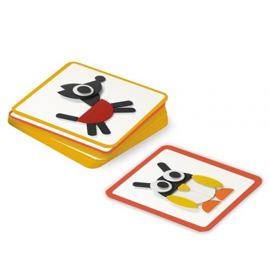 Djeco Παιχνίδι σύνθεσης εικόνας με ξύλινα τουβλάκια Ze Geoanimo