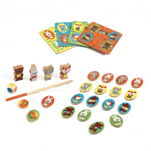 Djeco Σετ 4 ξύλινα επιτραπέζια 'Γκρινιάρης - Ψάρεμα - Λότο - Μέμο'