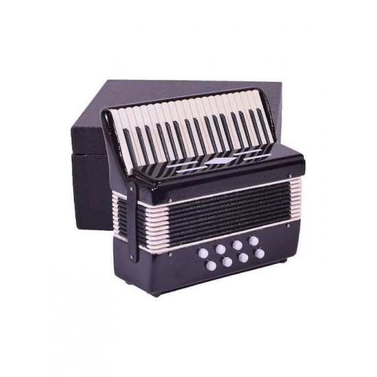 Μεταλλικό διακοσμητικό - Ακορντεόν Μάυρο με κουτί 8.5cm