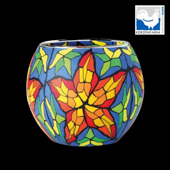 Γυάλινο Χρωματιστό Κηροπήγιο Αστέρι Kerzenfarm 11cm