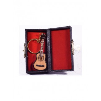 Vintage Διακοσμητικό Ξύλινο Μουσικό Όργανο Κιθάρα 7cm