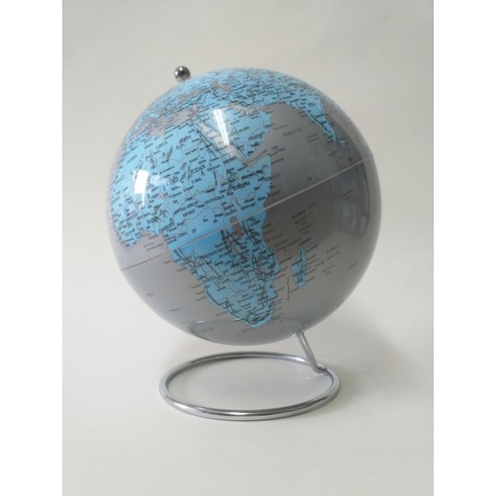 Υδρόγειος Σφαίρα Inox Ασημί Μπλε 25cm