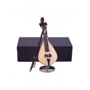 Κρητική λύρα διακοσμητική μινιατούρα σε θήκη με δοξάρι 10 εκ