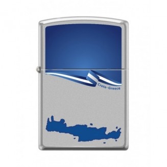Αναπτήρας ZIPPO Κρήτη και Ελληνική Σημαία