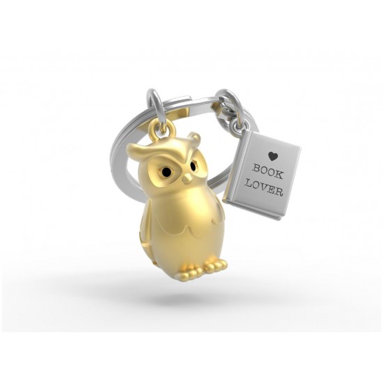 Μπρελόκ Owl & Book Metalmorphose mtm279-01