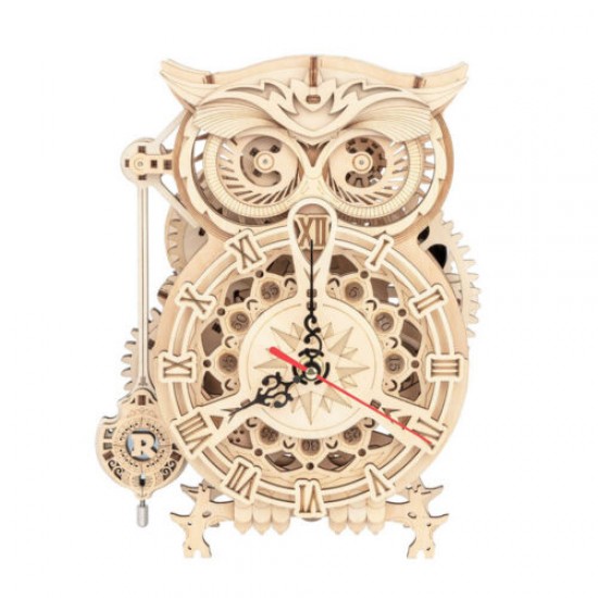 Robotime 3D Ξύλινη Κατασκευή Owl Clock