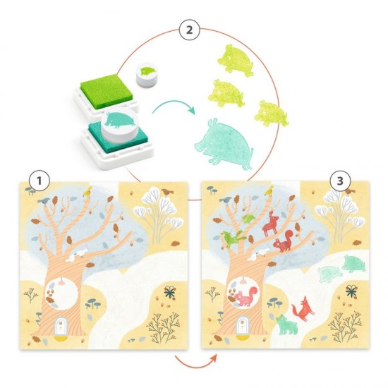 Djeco Ζωγραφική με στάμπες 'Ζωάκια'