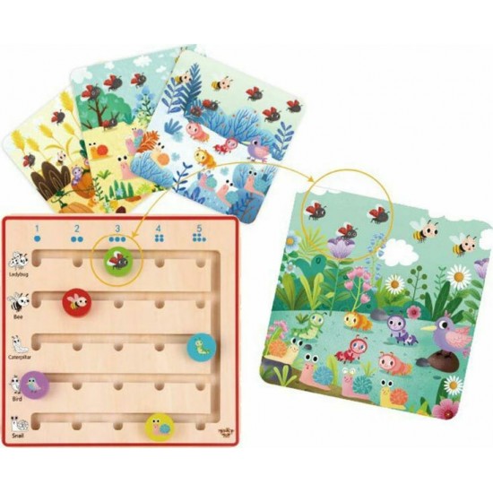 Βρεφικό Παιχνίδι Παιχνίδι με Αριθμούς και Ζώα από Ξύλο Tooky Toys TL776