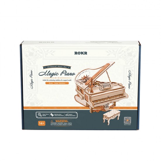 ROKR Magic Piano Mechanical Music Box 3D Ξύλινο Παζλ AMK81 ΔΗΜΙΟΥΡΓΙΚΗ ΑΠΑΣΧΟΛΗΣΗ