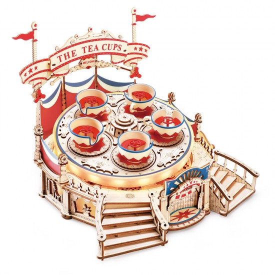ROKR Tilt-A-Whirl DIY Music Box 3D Ξύλινο Παζλ EA04 ΔΗΜΙΟΥΡΓΙΚΗ ΑΠΑΣΧΟΛΗΣΗ
