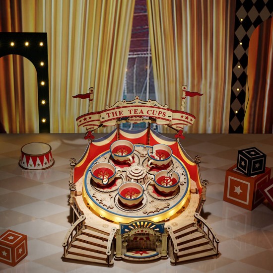 ROKR Tilt-A-Whirl DIY Music Box 3D Ξύλινο Παζλ EA04 ΔΗΜΙΟΥΡΓΙΚΗ ΑΠΑΣΧΟΛΗΣΗ
